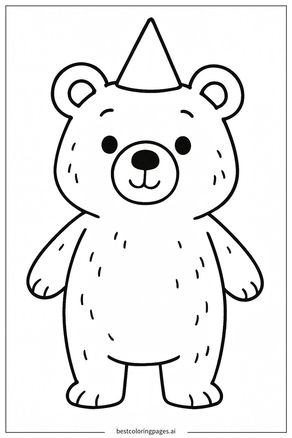 Urso com chapéu de festa