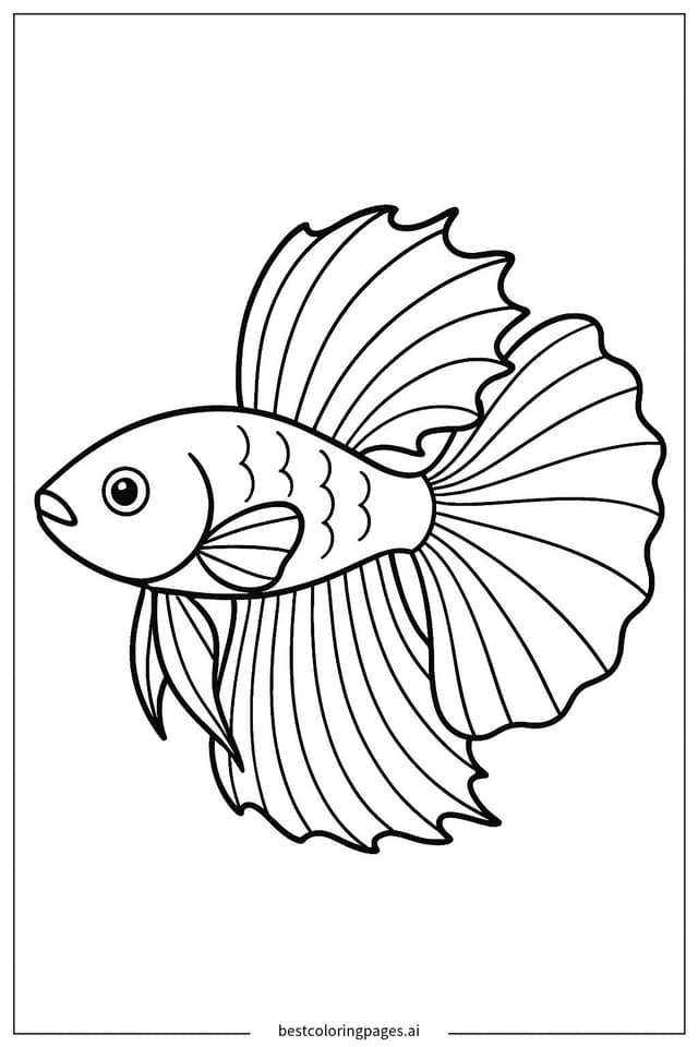 Disegni di Esposizione di Pesce Betta da Colorare