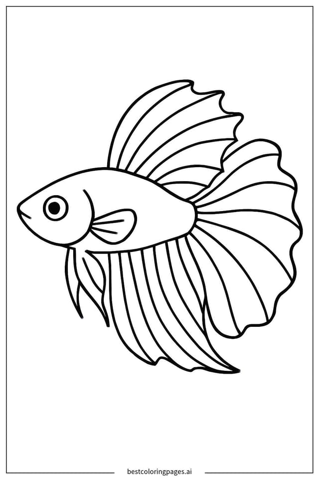 Disegni di Profilo del Pesce Betta da Colorare