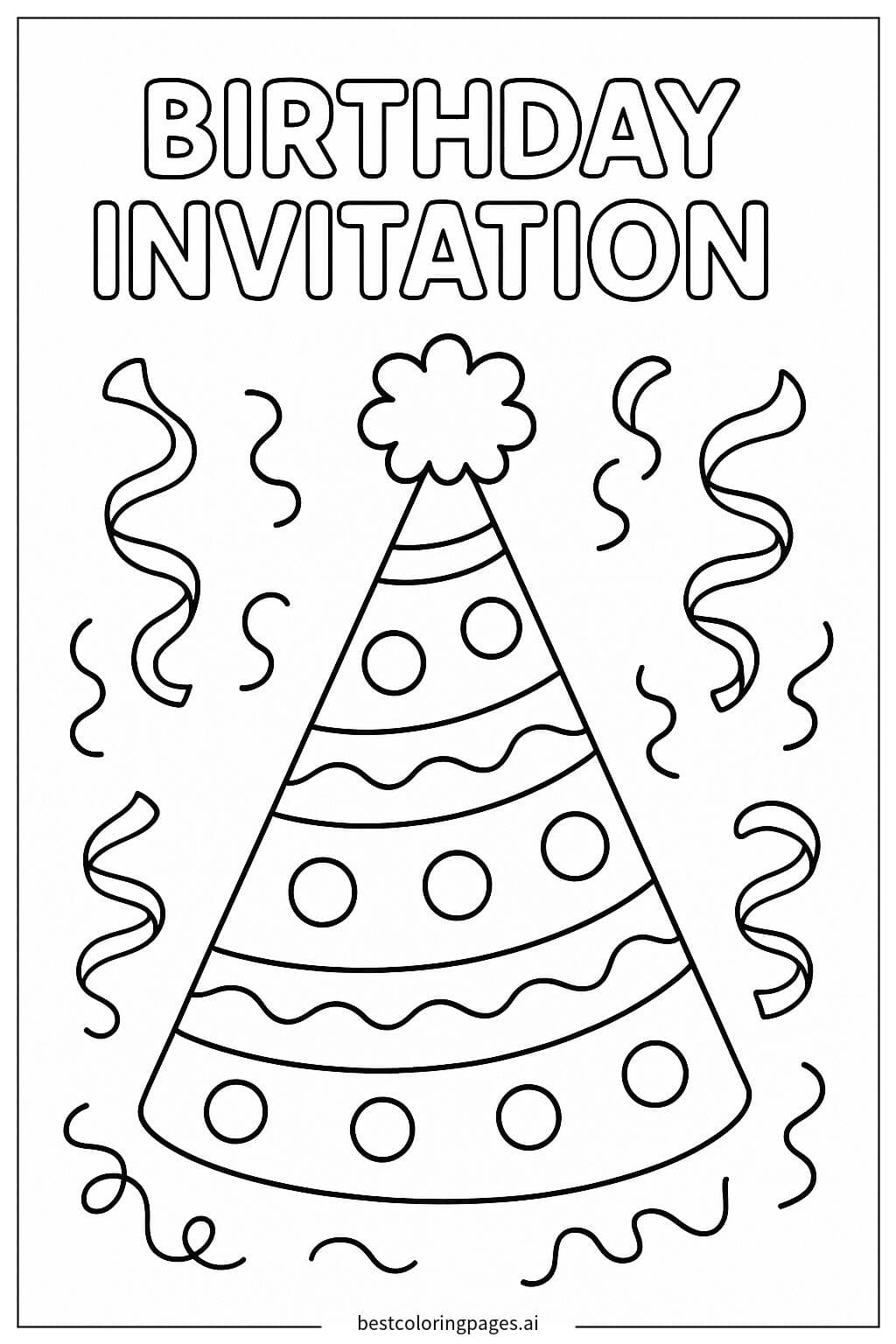 Birthday Hat Coloring Page