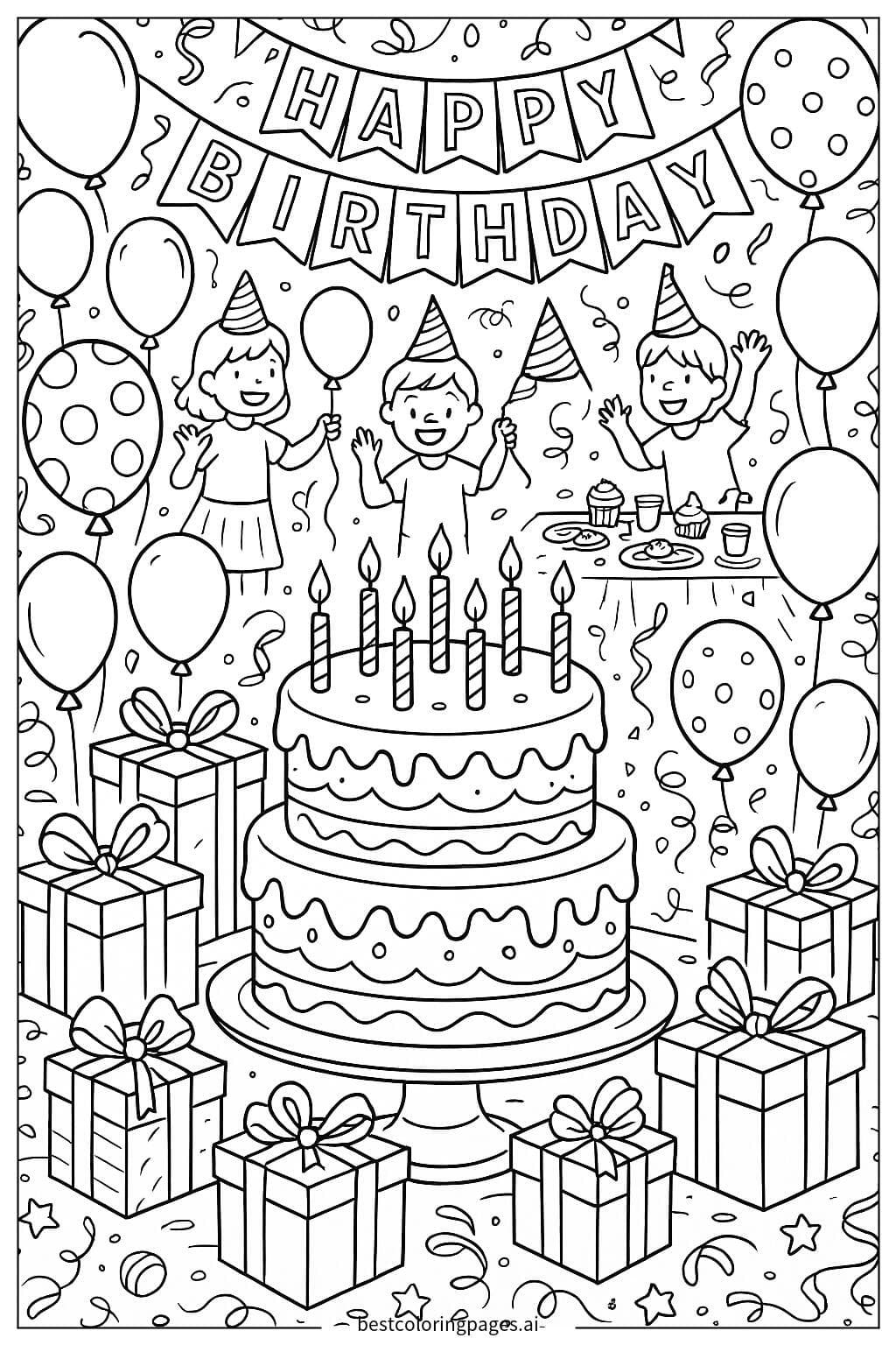 Birthday Party Fun with Balloons and Cake