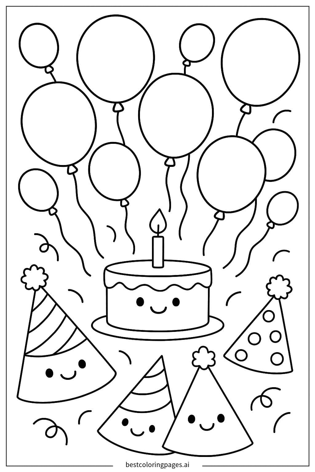 風船と一緒の誕生日パーティー