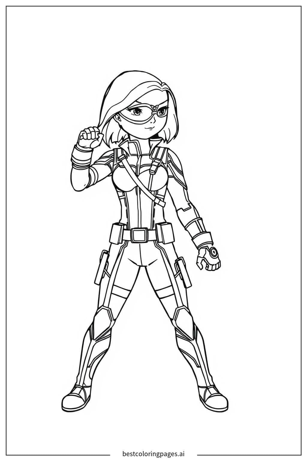 Black Widow in a Dynamic Fighting Pose
