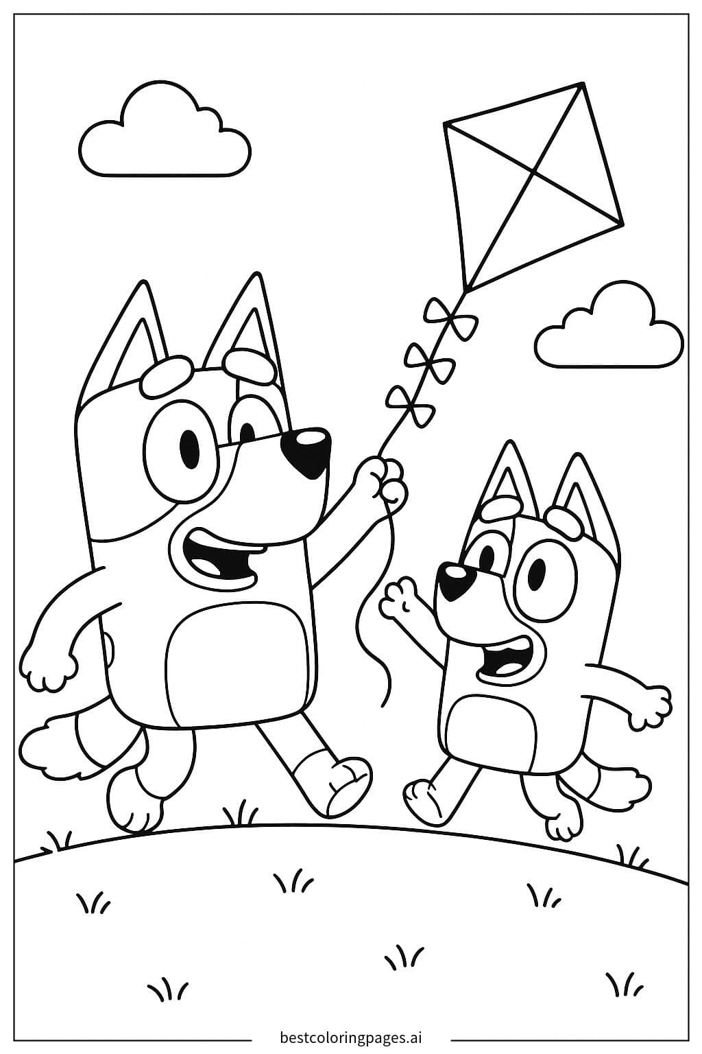 Bluey dan Bingo Bermain Layang-Layang
