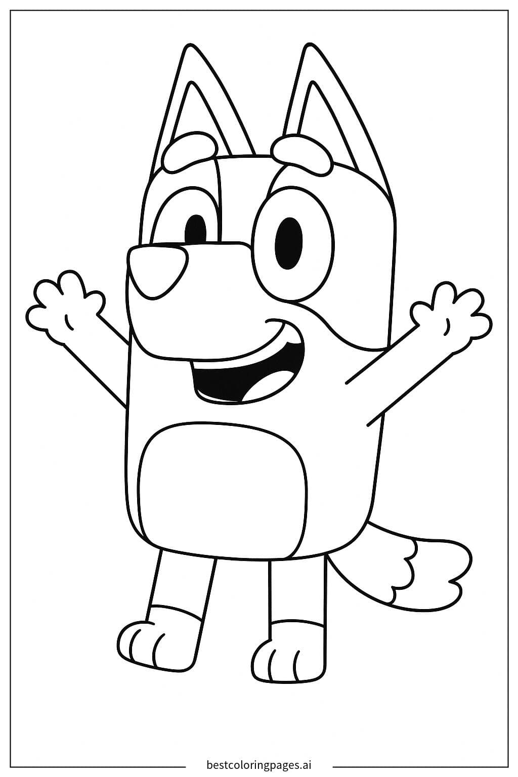 Bluey with a Big Smile Coloring Page