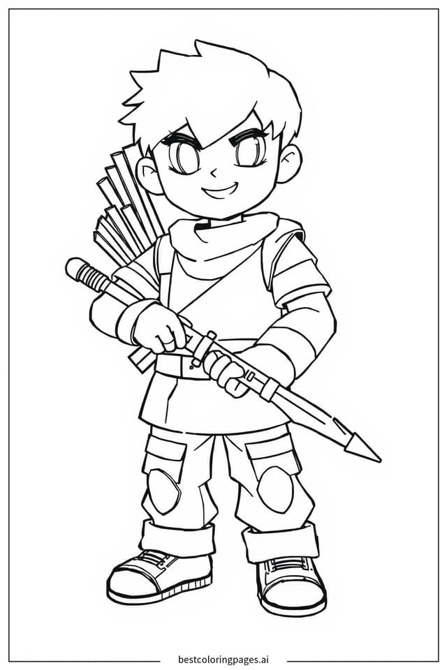 Coloriage Bo visant avec son arc