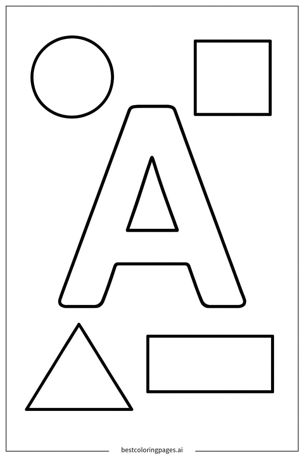 Bold Letter 'A' Coloring Page