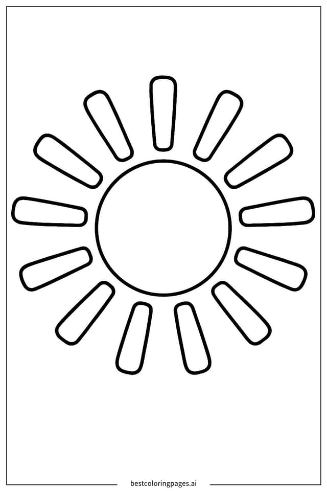 Radiant Sunburst Design Coloring Page