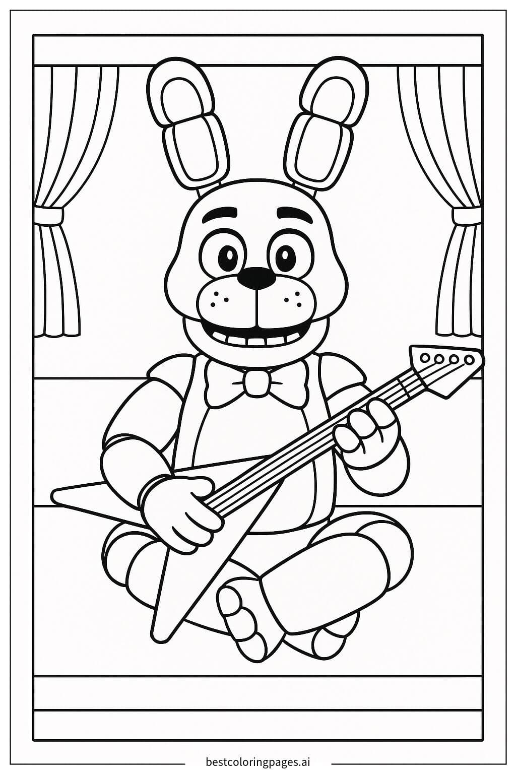 Bonnie Playing Guitar from Five Nights at Freddy's