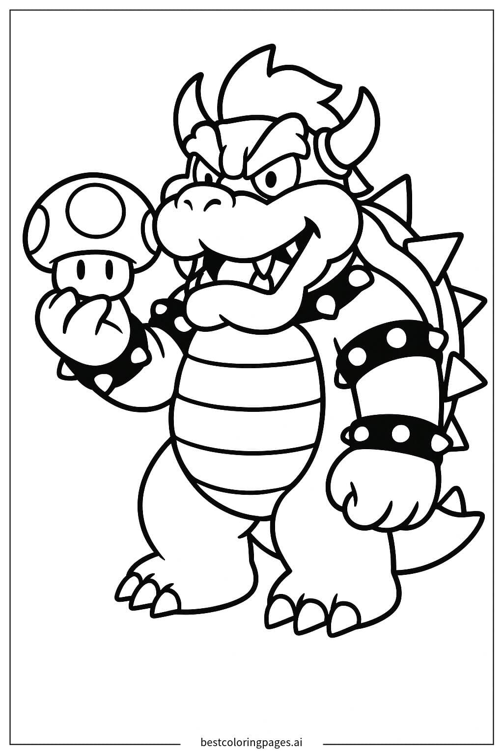 Bowser con un Fungo in Mano