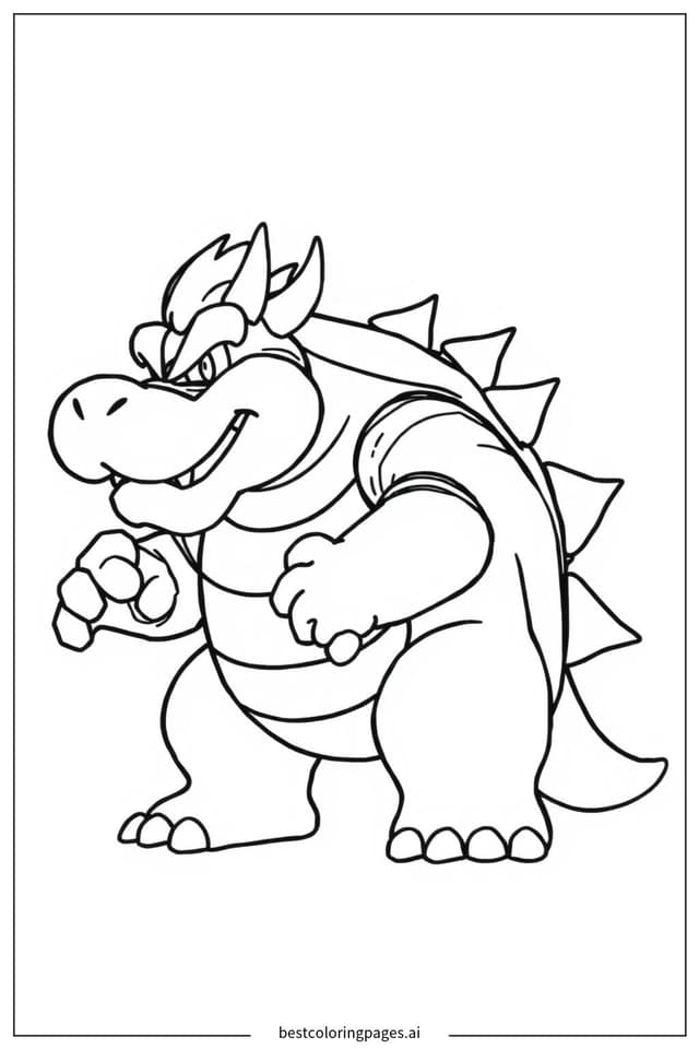 Desenhos de Bowser na Forma de Concha para Colorir