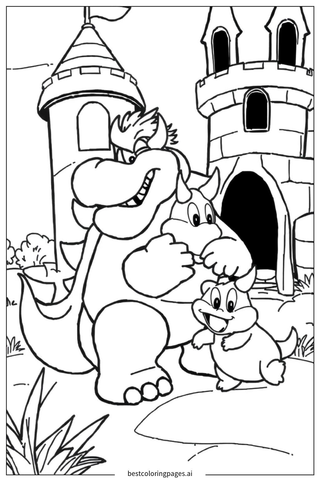 Bowser jouant avec Baby Bowser