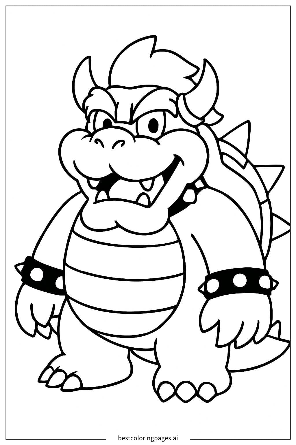 Bowser's Friendly Smile Coloring Page