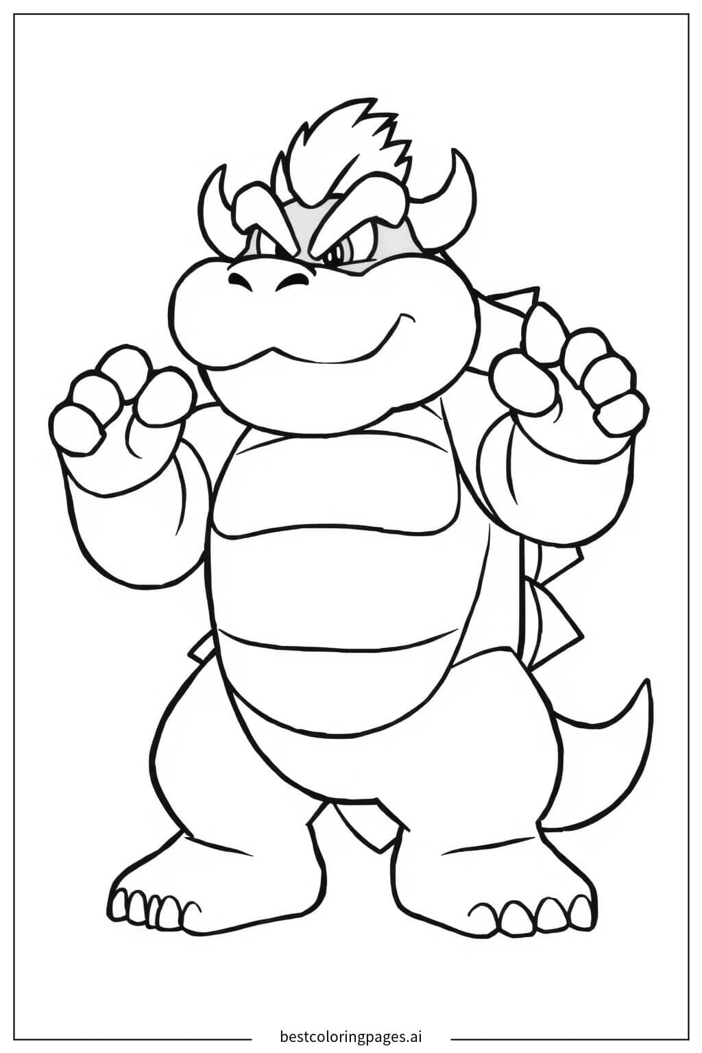 Bowser Standing Strong Coloring Page