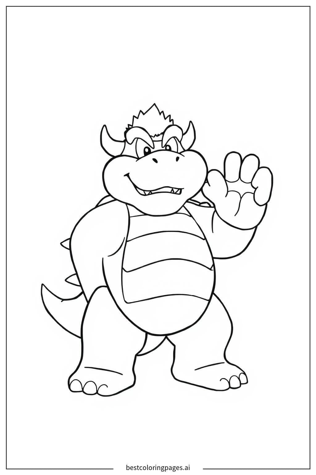 Bowser saluant de la main
