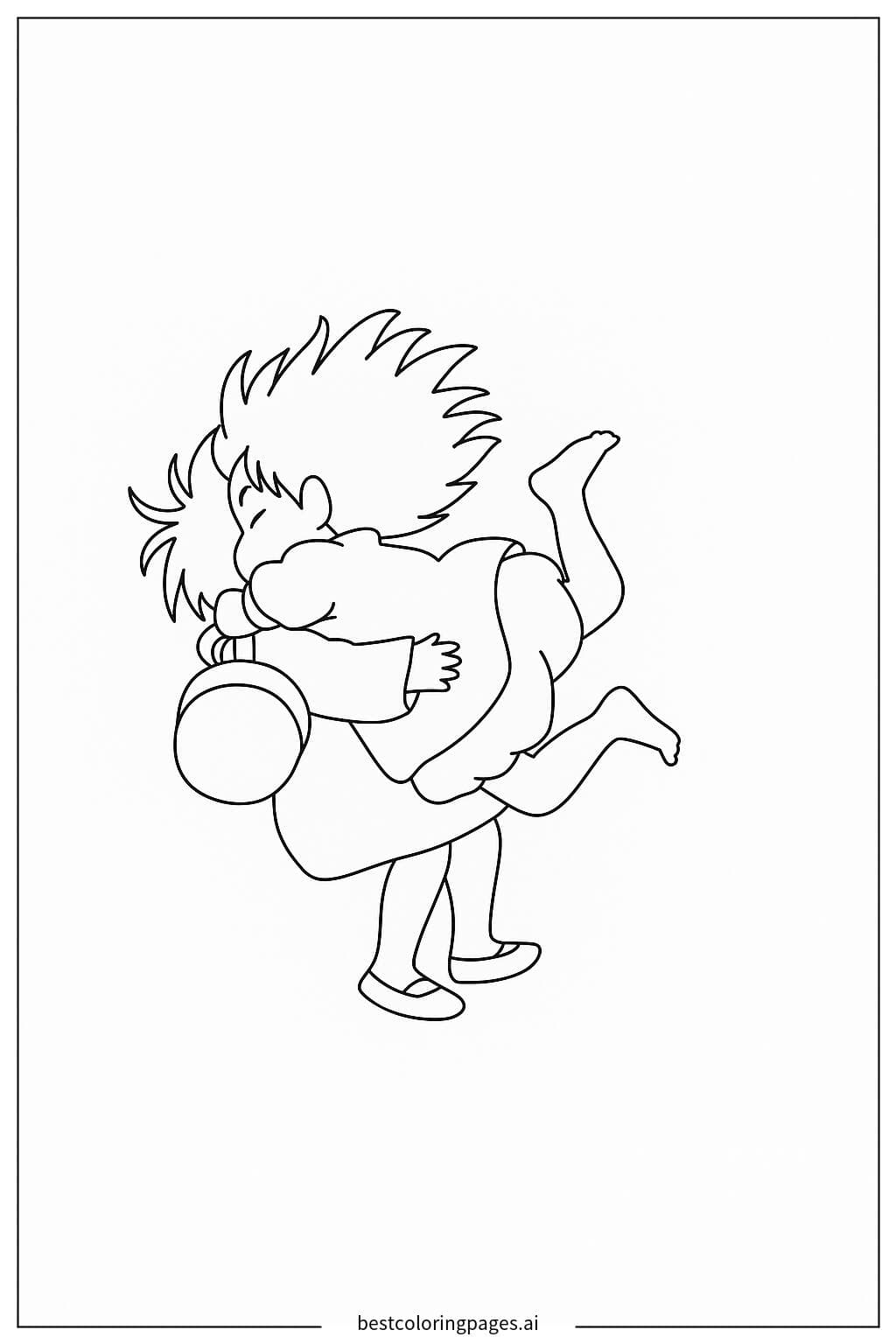 Heartwarming Hug Between a Boy and a Girl