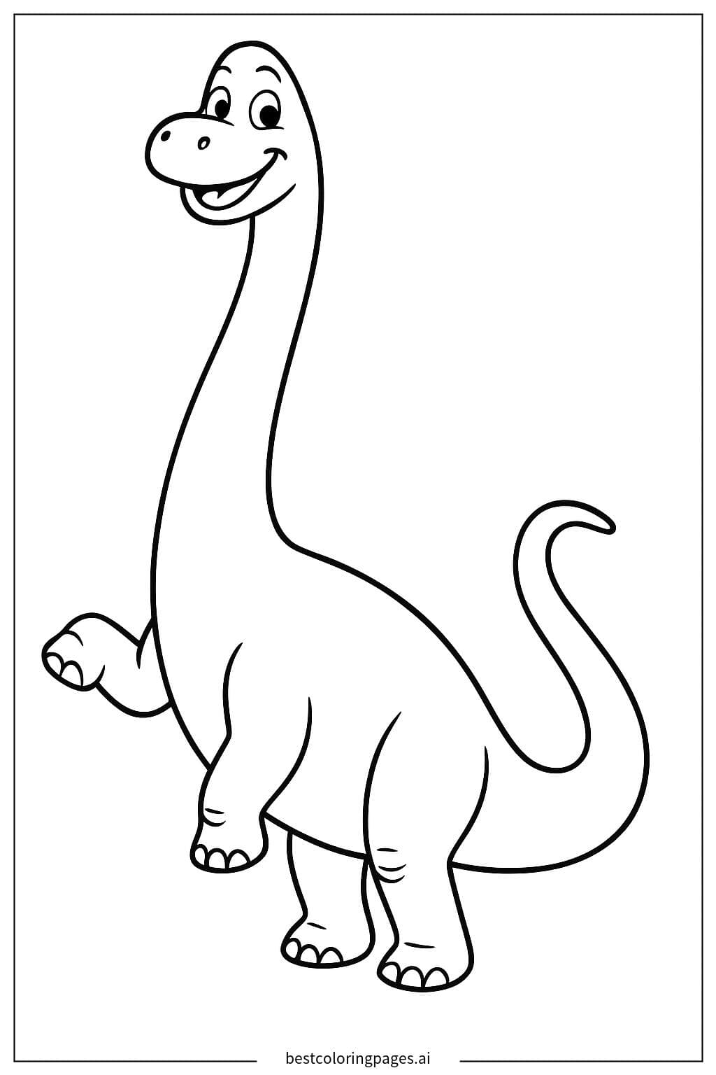 Smiling Brachiosaurus Coloring Page