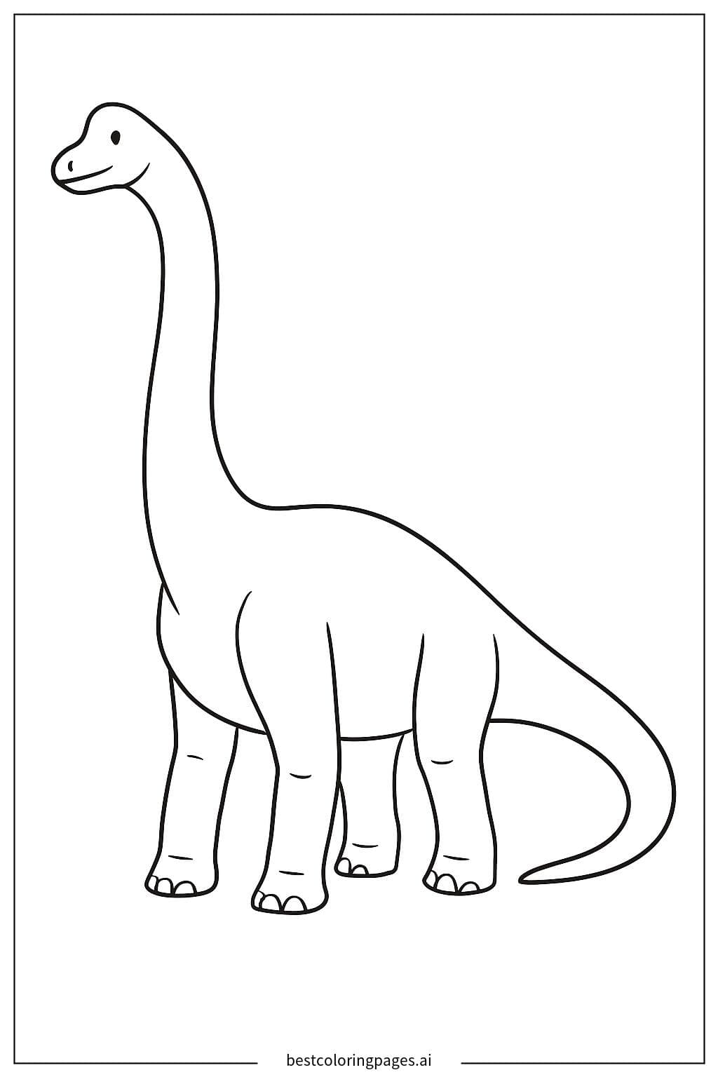 Calm Brachiosaurus Coloring Page