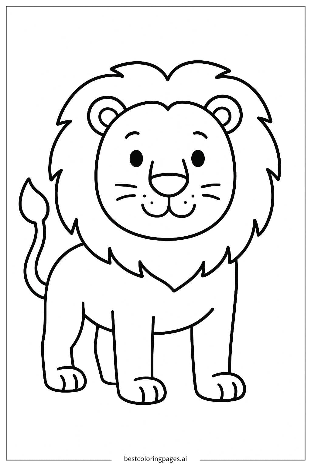Mutiger Löwe Stehend