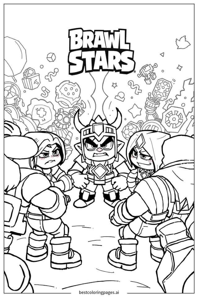 Coloriage Réunion Stratégique de l'Équipe des Combattants