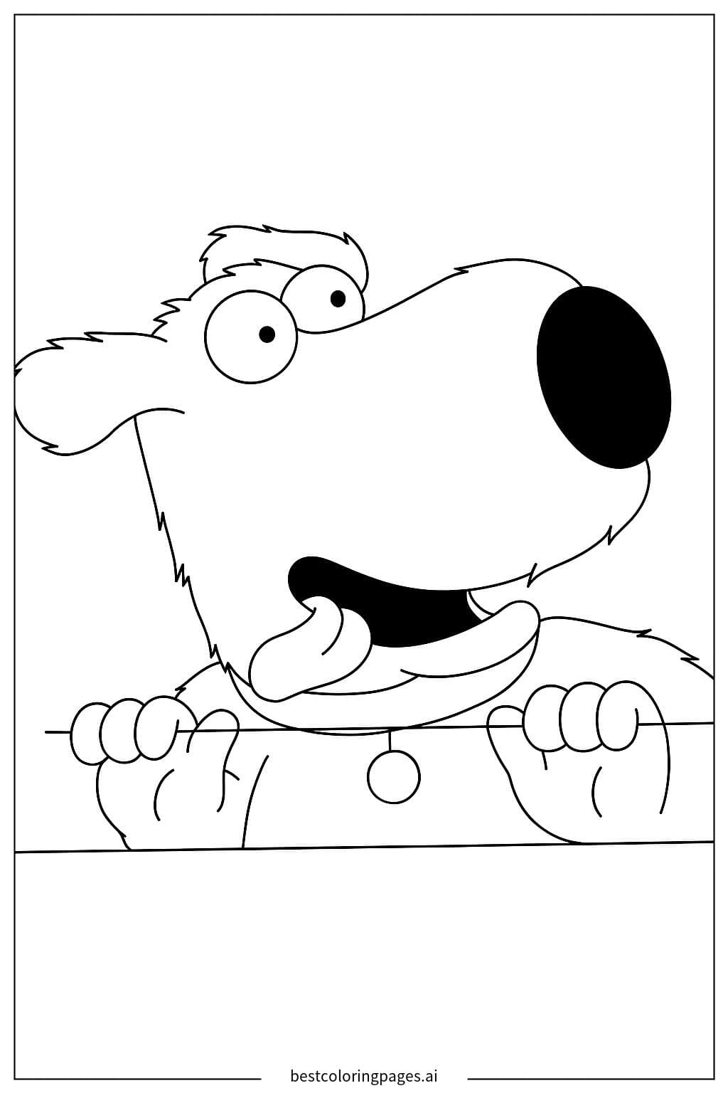 Tranh tô màu Brian Griffin vui vẻ và hào hứng