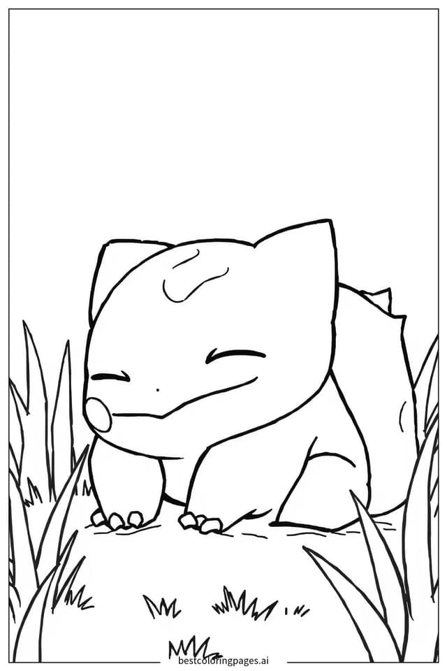 フシギダネの寝顔 のぬりえ