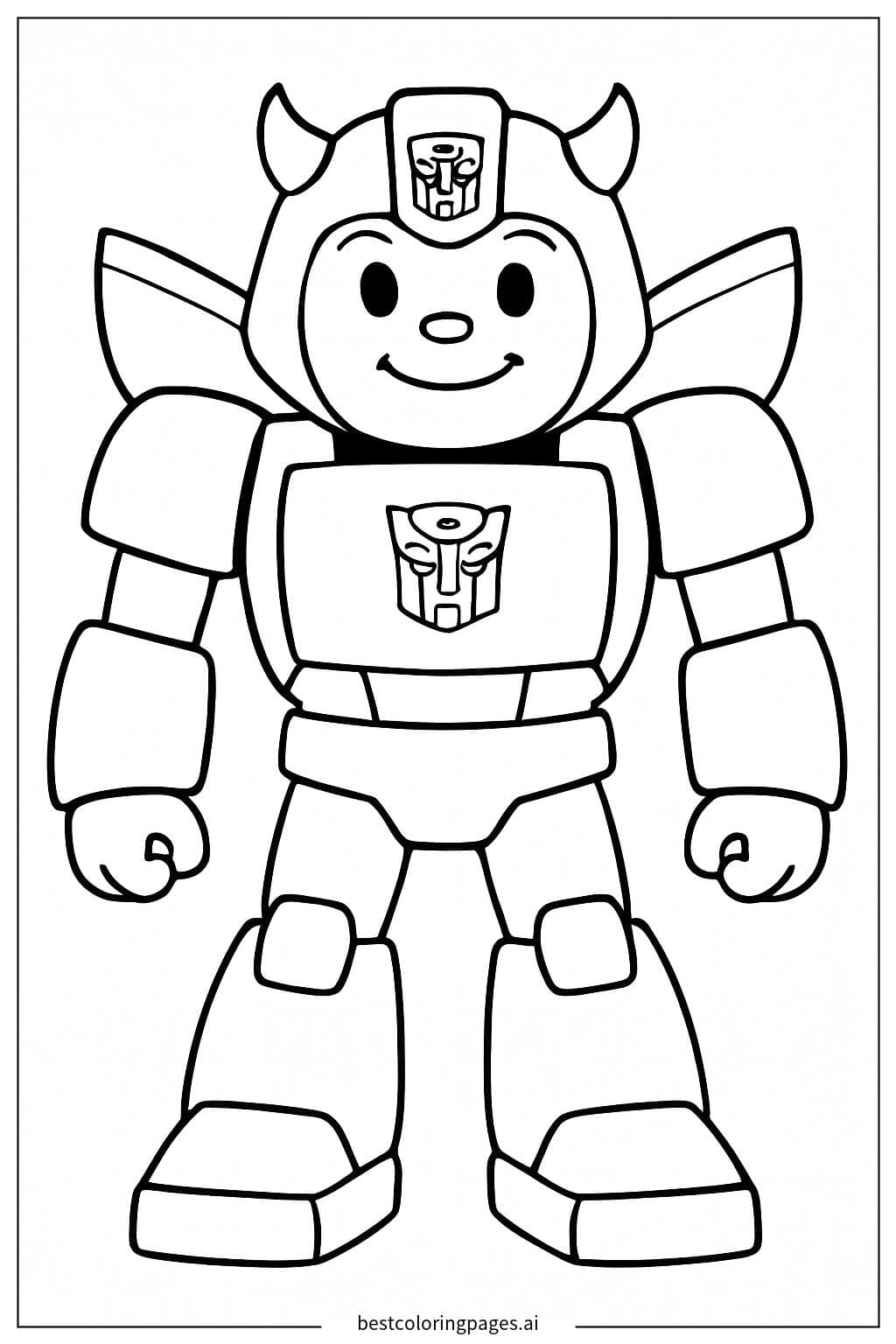 Bumblebee Standing and Smiling Coloring Page
