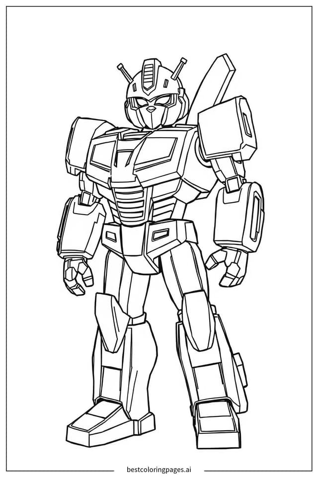 Desenhos de Bumblebee em Pé para Colorir
