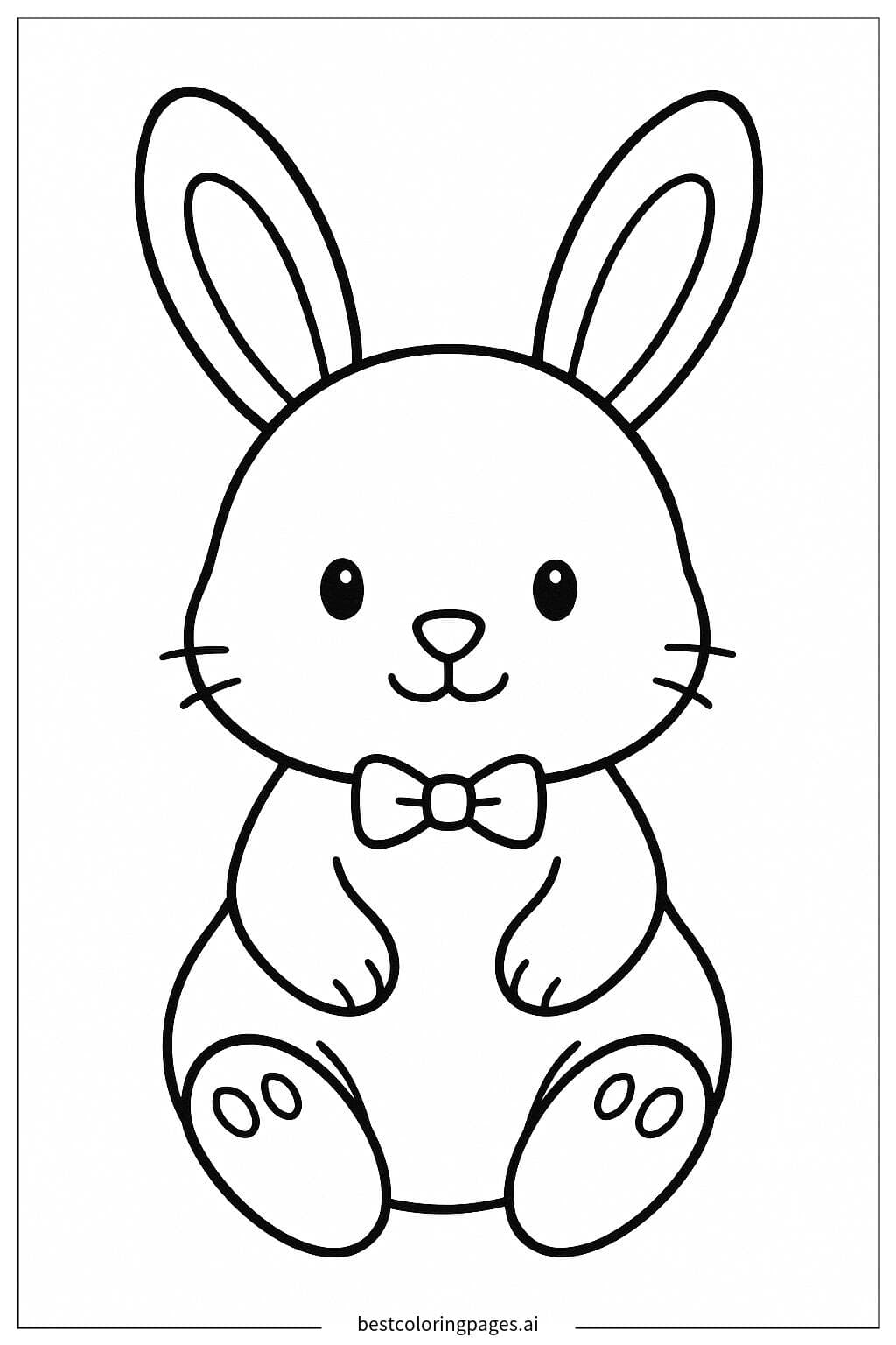Desenhos de Coelhinho com uma Gravata Borboleta para Colorir