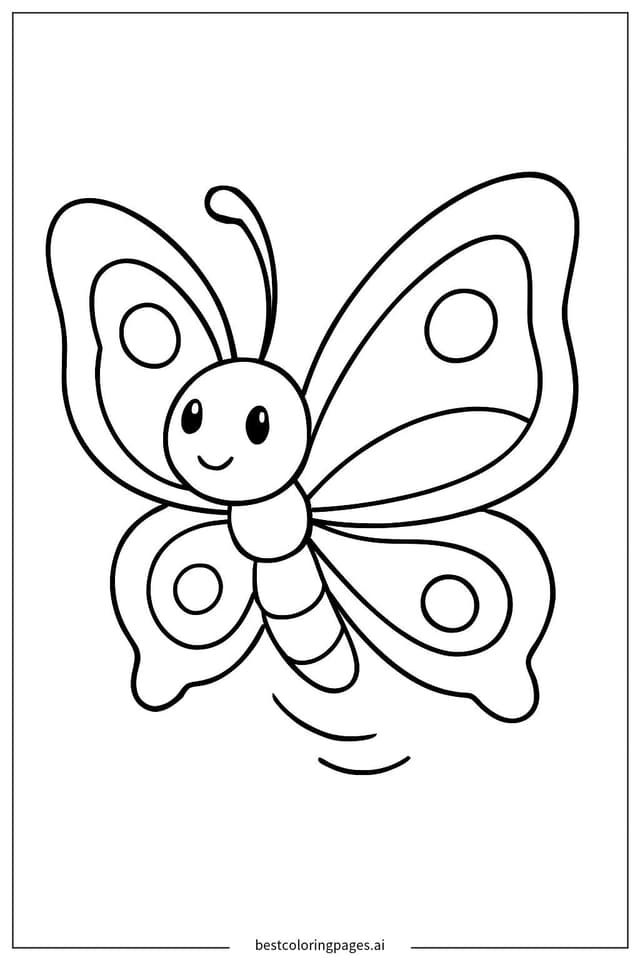 Dibujos de Mariposa Volando Sola para Colorear