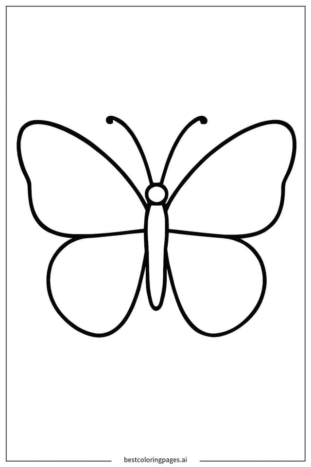 Dibujos de Mariposa en silueta para Colorear