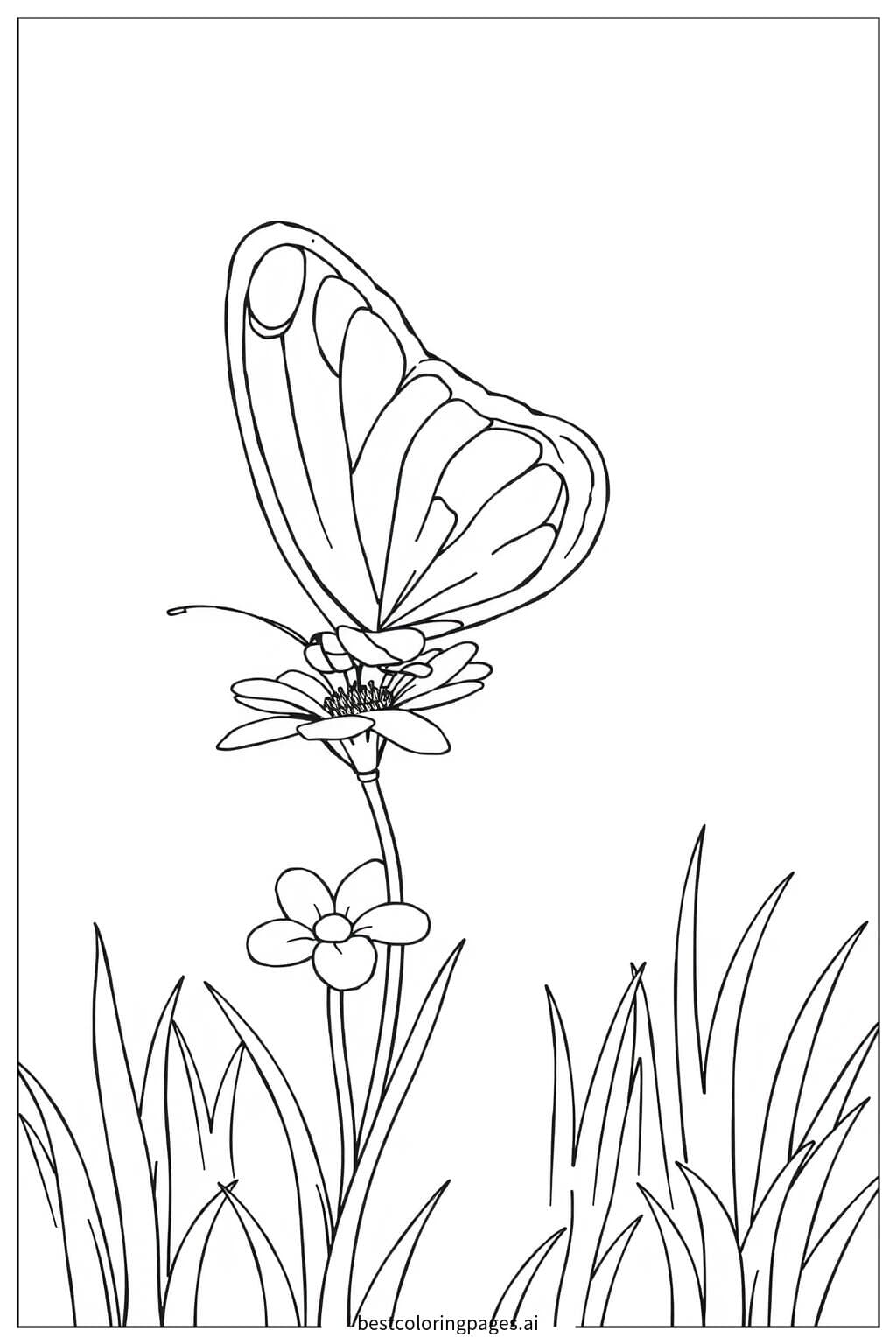 花にとまる蝶