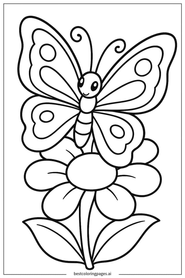 Schmetterling auf Blume Ausmalbilder
