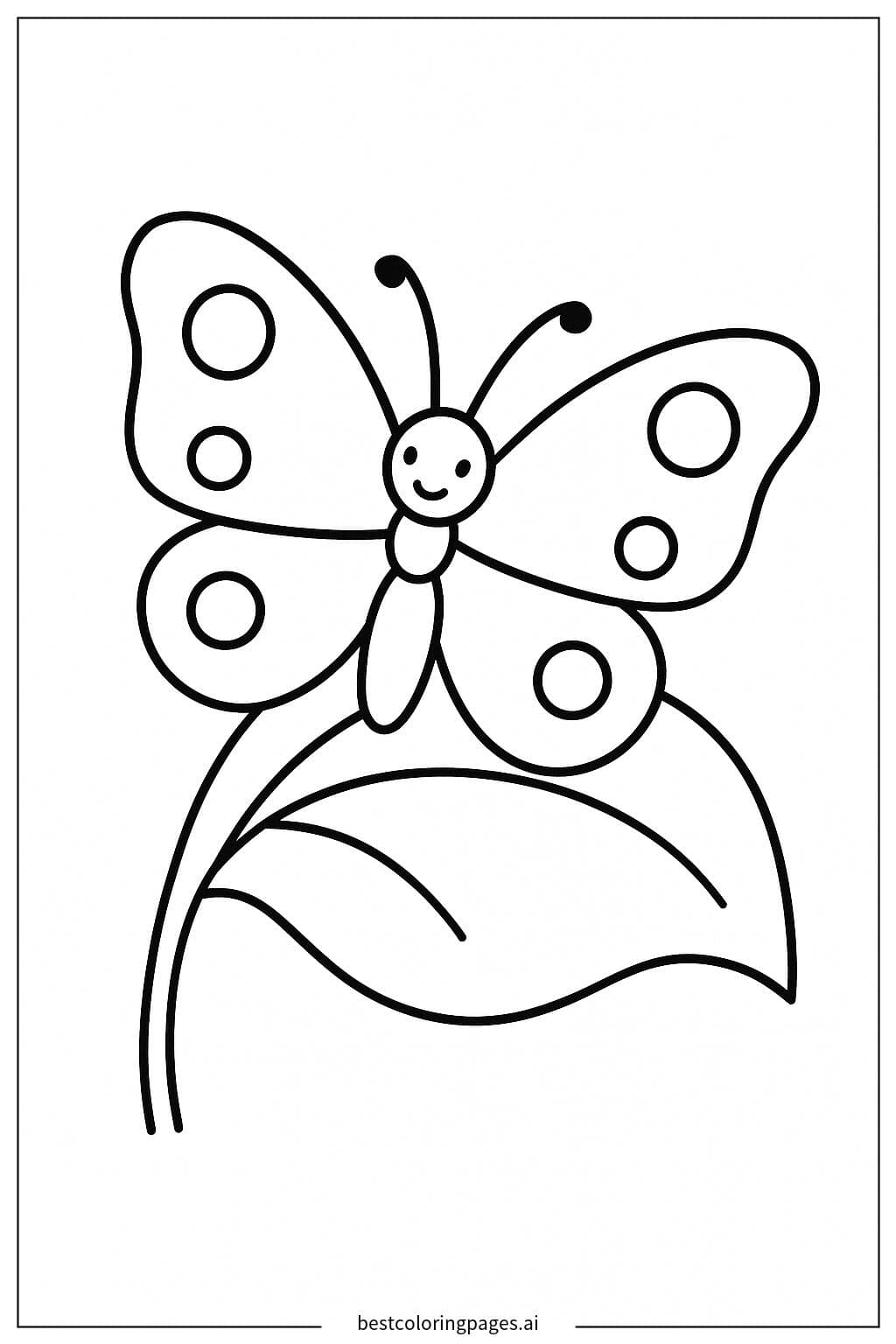 Butterfly Resting on a Leaf