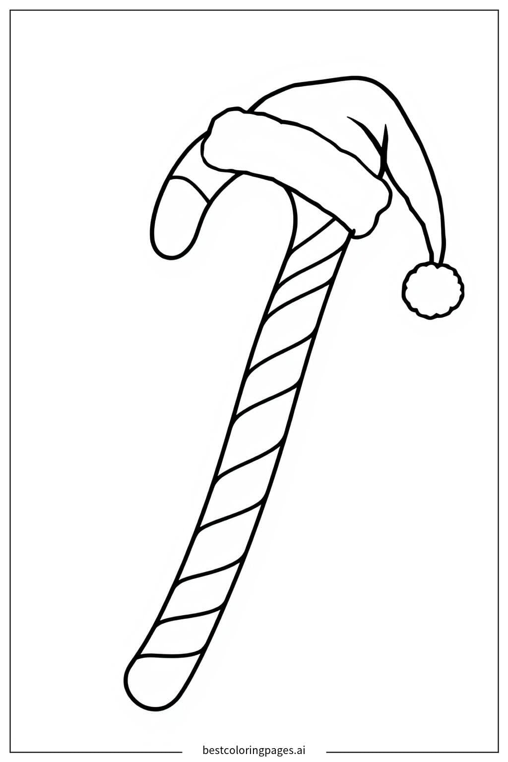 Bastoncino di zucchero con cappello di Babbo Natale