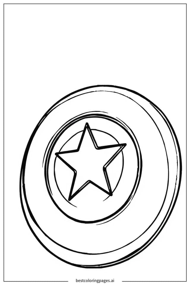 Disegni di Scudo di Capitan America da Colorare