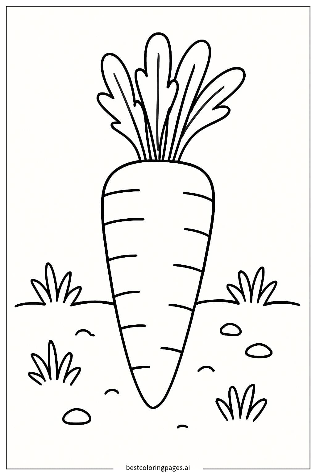 Carrot Growing in Soil Coloring Page