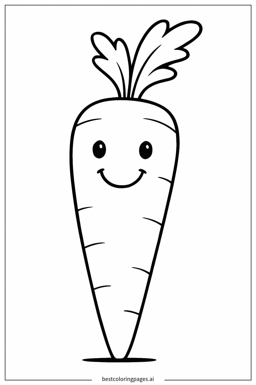 Smiling Carrot Coloring Page Coloring Page