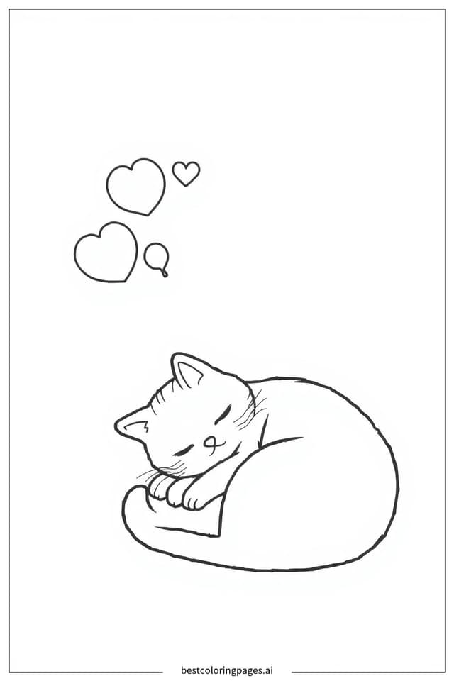 貓的夢境 著色圖