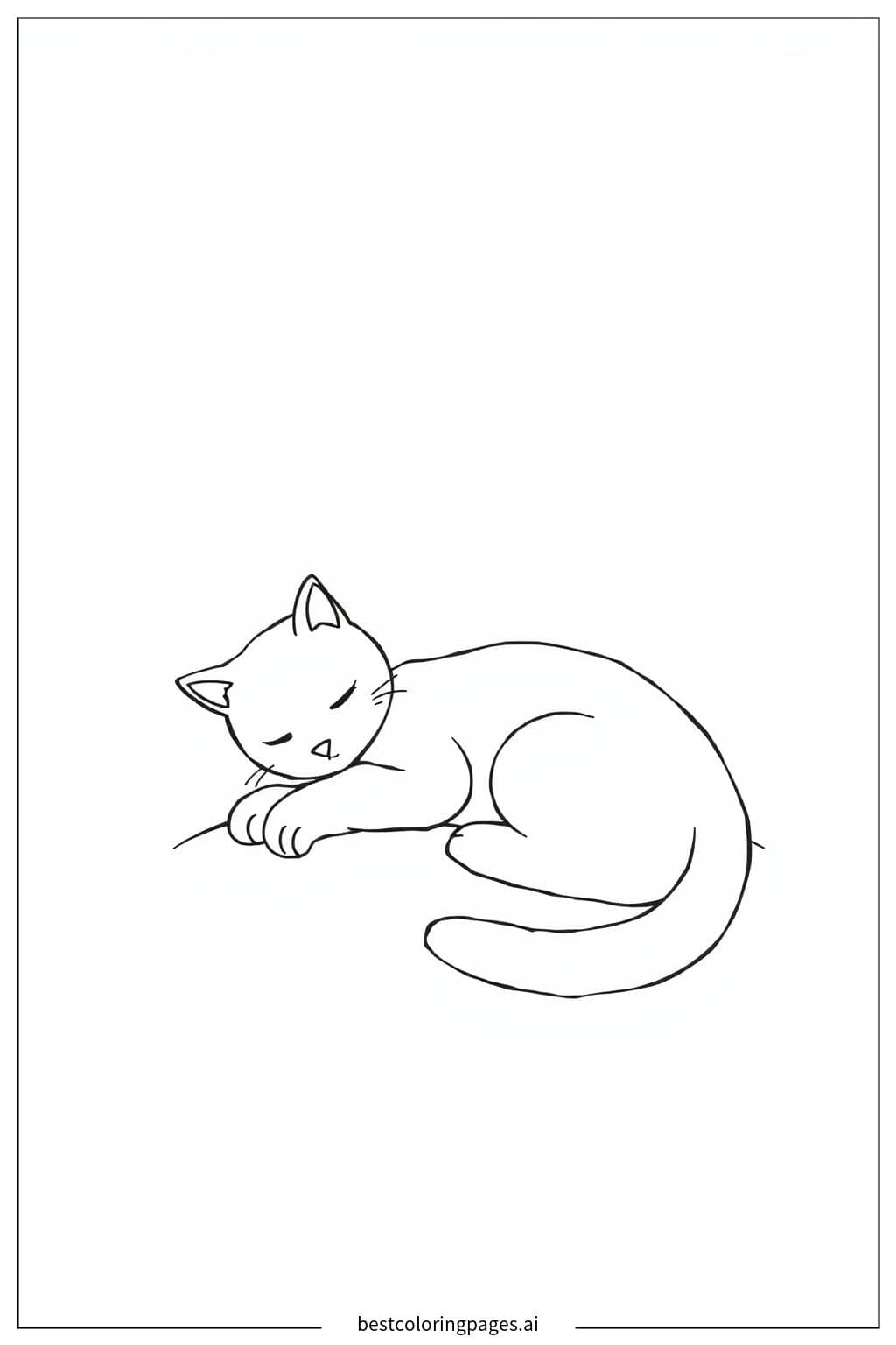 Catnap in the Sunbeam Coloring Page