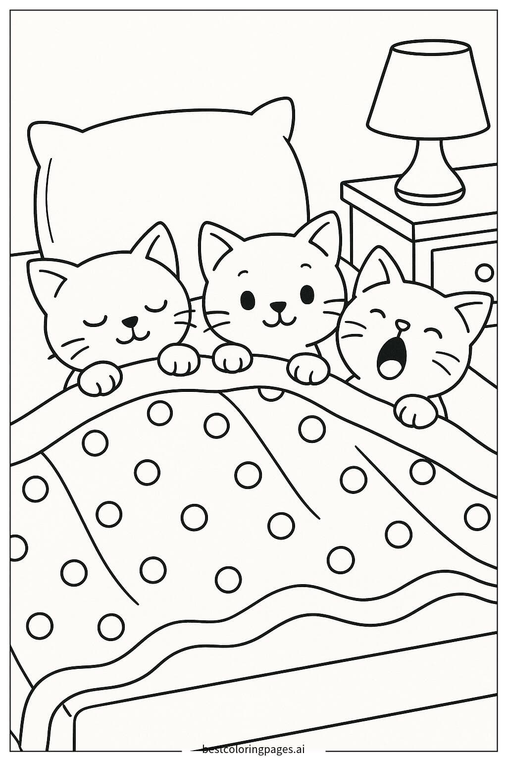 Cozy Cats Under the Blanket