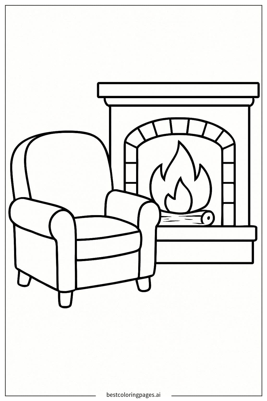 Cozy Chair by a Warm Fireplace