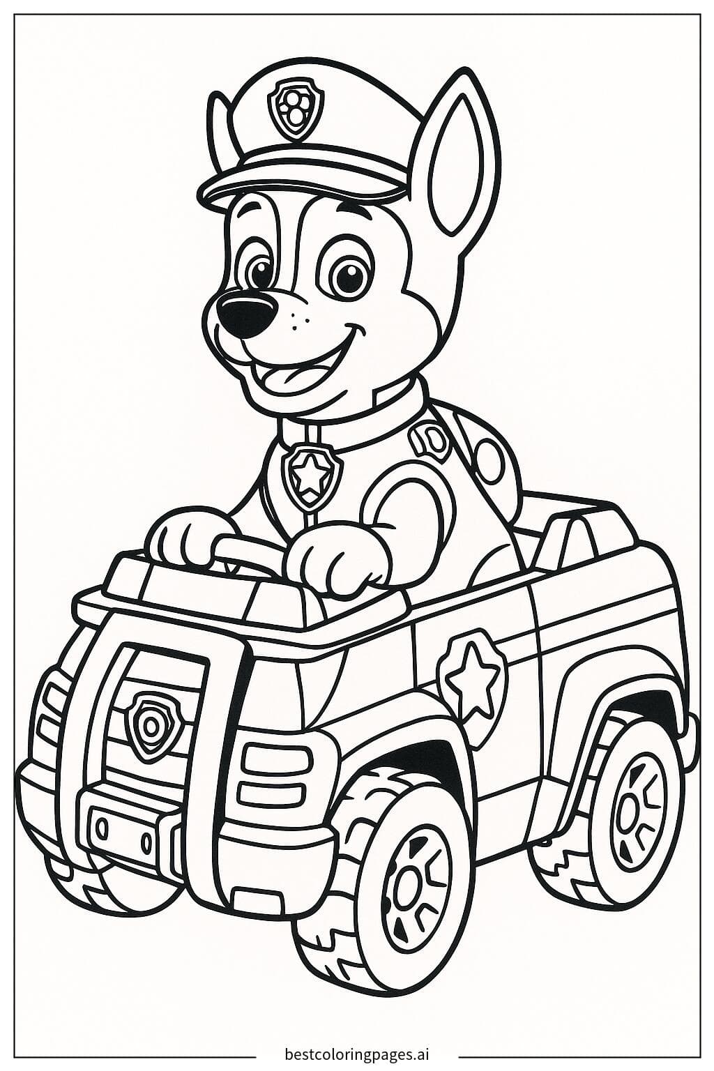 Chase Driving His Patrol Car