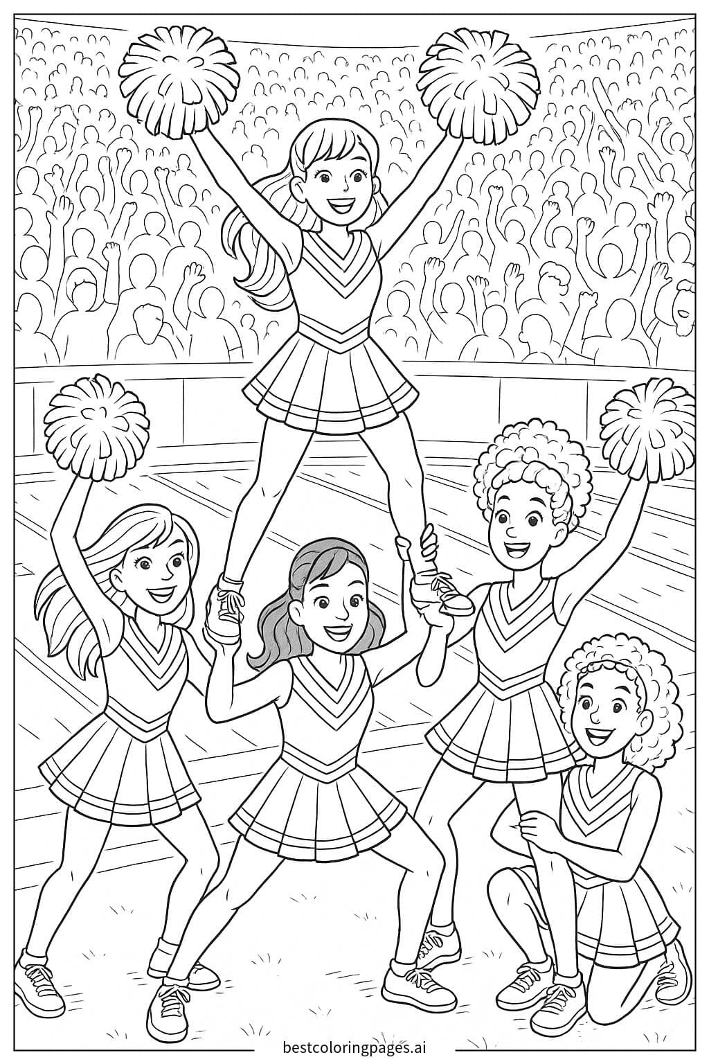 Cheerleaders Performing on the Sidelines