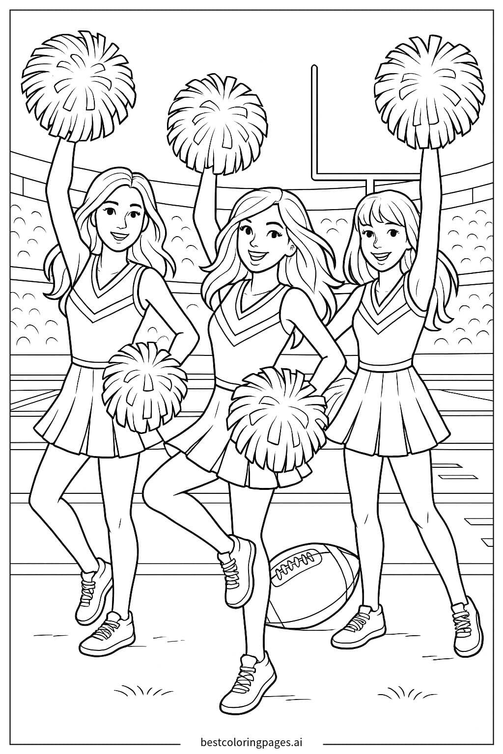 Cheerleaders Executando uma Rotina