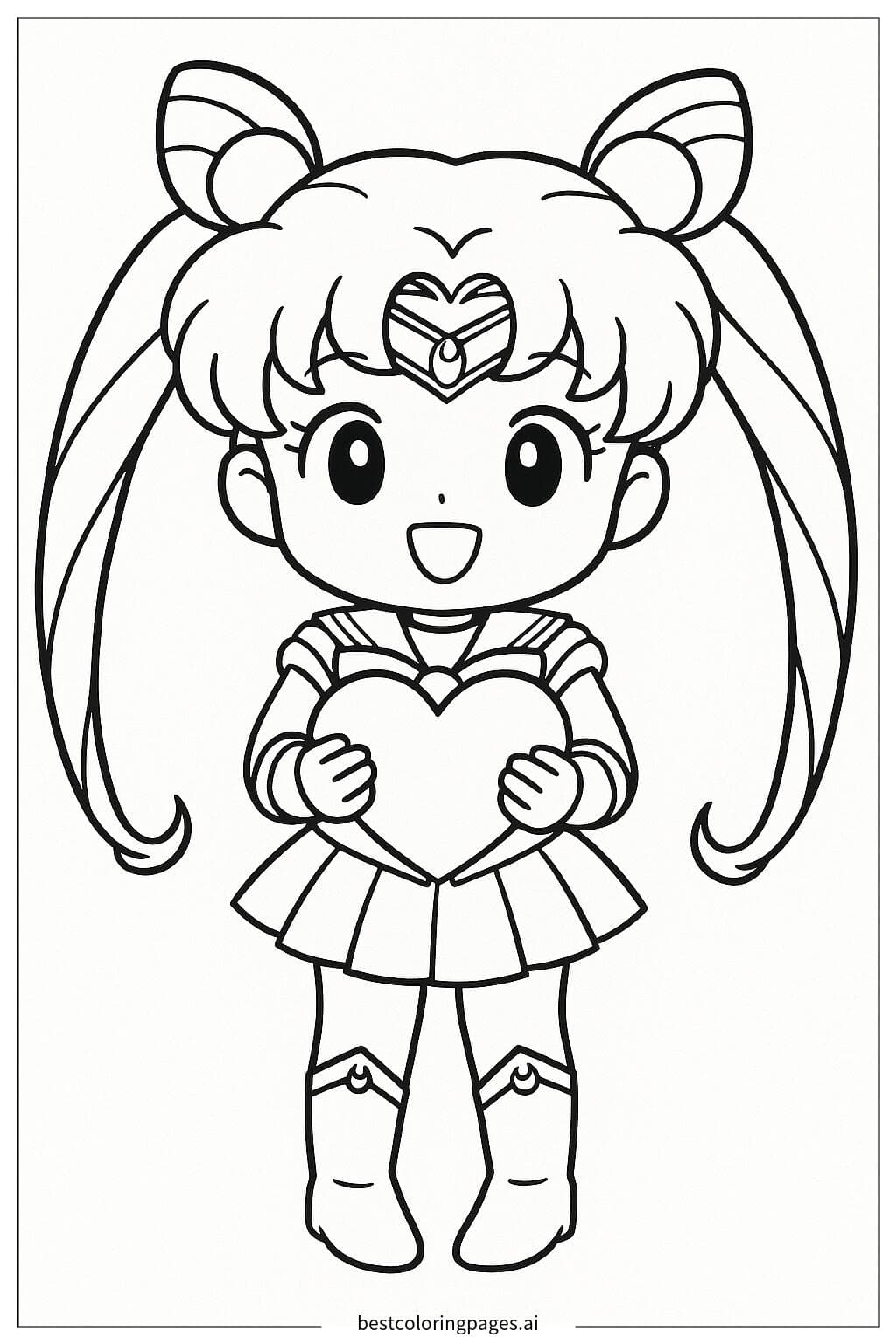 小小月亮公主捧著愛心