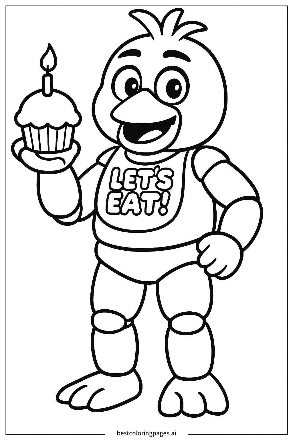Chica Holding a Cupcake from FNAF