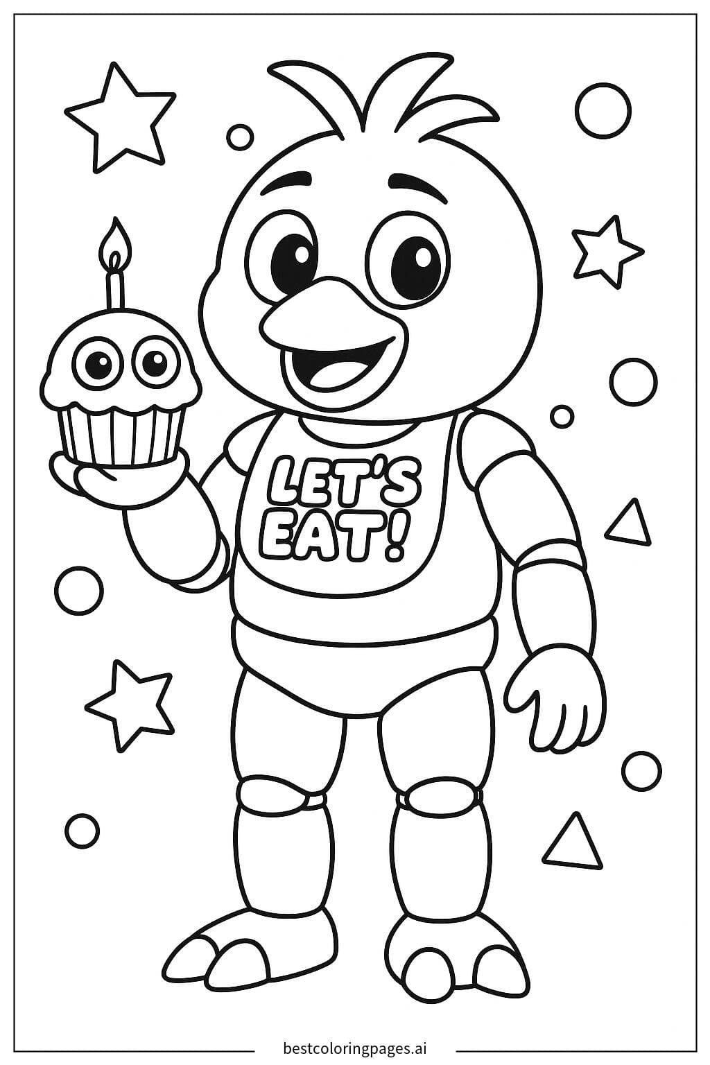 Chica Holding Her Cupcake