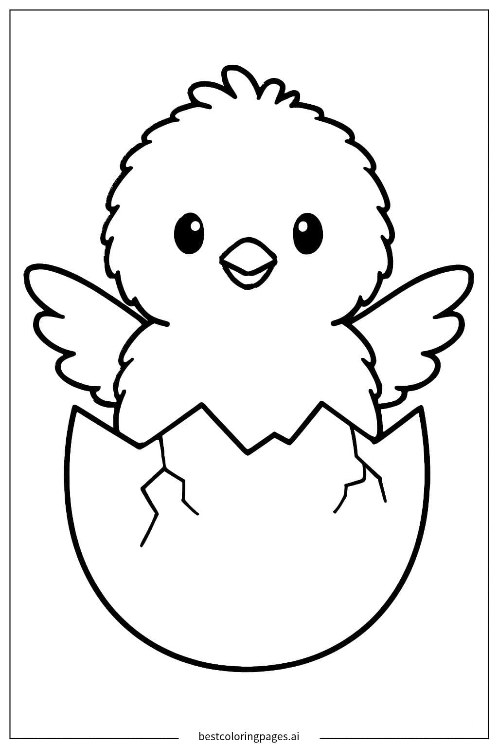 Chick Hatching from an Egg