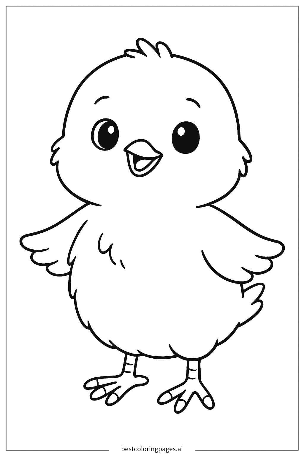 Desenhos de Pintinho em Pé para Colorir